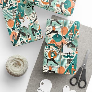 Yoga Yogi Wrapping Papers, Gift Wrap, Christmas Present, Holiday Gift, Sustainable Packaging Supplies, Mindfulness Decor
