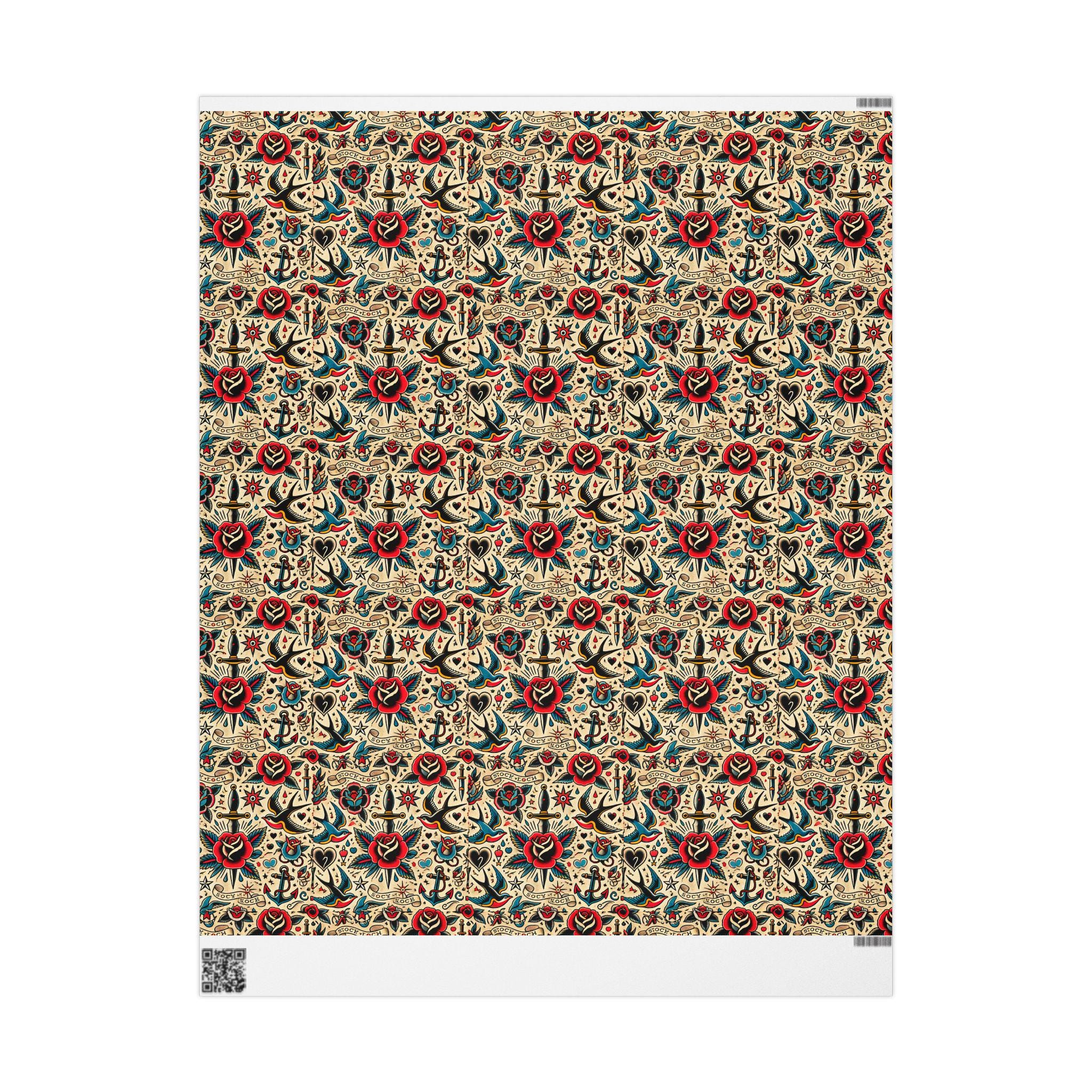 Traditional Tattoo Flash Wrapping Paper: Edgy Gift Wrap - Etsy