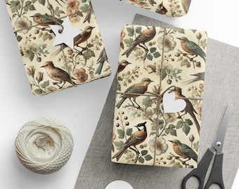 Floral Bird Wrapping Paper: Spring Gift Wrap