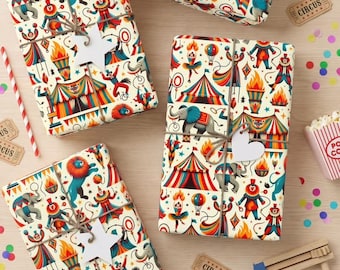 Vintage Circus Wrapping Paper: Fun Birthday Gift Wrap