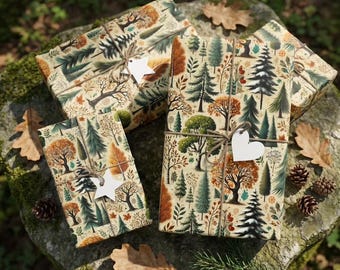 Nature-Inspired Wrapping Paper, Forest-Themed Birthday Wrap, Holiday Wrapping, Rustic Decor