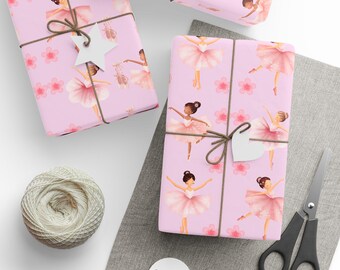 Ballerina Wrapping Papers, Ballet Gift Wrap, Dance Themed Gift Wrap, Ballerina Christmas Wrapping Sheets, Ballet Presents Packaging, Dance