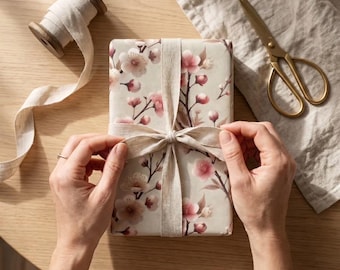 Cherry Blossom Gift Wrap: Elegant Floral wrapping Paper