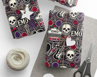 Music Lover Emo Wrapping Paper: Goth Musician Gift Wrap