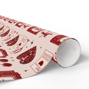 Vintage Valentine's Wrapping Paper: Nostalgic Love-Themed Gift Wrap image 7