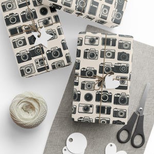 Vintage Camera Wrapping Papers - Retro Photography Gift Wrap, Camera Lover Gift Wrap, Vintage Style Gift Wrap, Retro Camera Paper,