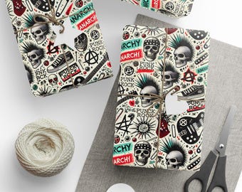 Punk Rock Wrapping Paper: Edgy Music Lover Gift Wrap