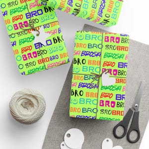 Papiery do pakowania Bro & Broski, Opakowanie na prezent dla mężczyzn, Prezent urodzinowy dla mężczyzn, Papier na wieczór dla chłopców, Opakowanie świąteczne dla braci, Najlepszy przyjaciel