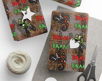 Inpakpapier crossmotor: cadeaupapier motorcrossthema