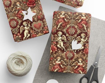 Victorian Valentines Wrapping Paper: Romantic Gift Wrap, Elegant Holiday Decor
