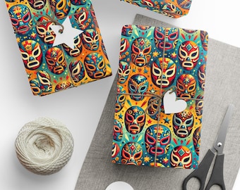 Lucha Libre Wrapping Paper: Mexican Wrestling Mask Gift Wrap