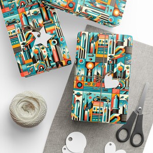Retro Futurism Wrapping Paper: Vintage Art Deco Gift Wrap