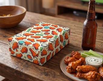 Buffalo Chicken Wing Gift Wrap: Foodie Party Paper