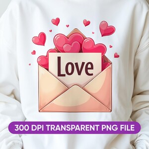 Valentijnsdag liefde envelop brief PNG clipart, Valentijnsdag brief clipart, Valentijnsdag digitale download png, Kids Love grafische png