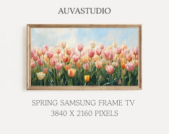 Spring Tulip Floral Landscape Art for Samsung Frame TV (Digital Download)