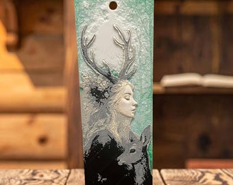 Magical Woodland Fairy Bookmark | Enchanted Forest Deer Design | Fantasy Reader Gift | Optional Tassel
