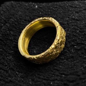 Silver Artisan Textured Gold Ring, 14k Real Gold Band Ring, Summer Jewelry Boyfriend Gift, Handmade Jewelry Birthday Gift Dainty Gold Ring
