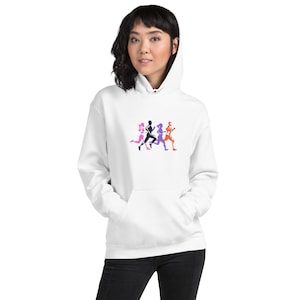 Unisex Hoodie with running people - sports design, track and field athletes. Run, runners, athletics