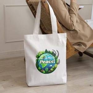 International Day of Peace Poster, Earth Day Wall Art, Eco Friendly Digital Download, Peace Quote Print, World Peace Illustration