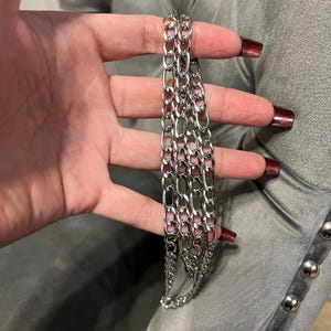 Silver stainless steel chain men women
