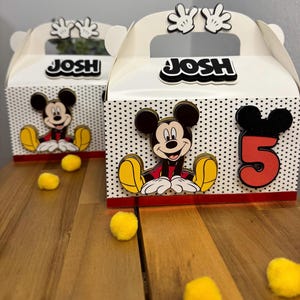 Mickey Mouse Gable Boxes, Decorated Boxes, Mickey Party Favors, Personalized