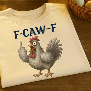 funny sassy raven chicken Png, F CAW F T-shirt, chicken Png, mama PNG, sublimation PNG, instant download, women&#39;s T shirt, chicken lover Png
