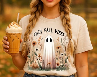 Halloween fall ghost boho Png, Sublimation Design Digital Download, spooky season Png, Halloween Png, Ghost Png, Halloween floral Png