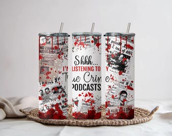 Envoltorio de vaso de crímenes reales, podcast, adicto a los crímenes reales, adicto a los crímenes reales, sublimación, descarga digital PNG, descarga instantánea, 8 envoltorios gratis