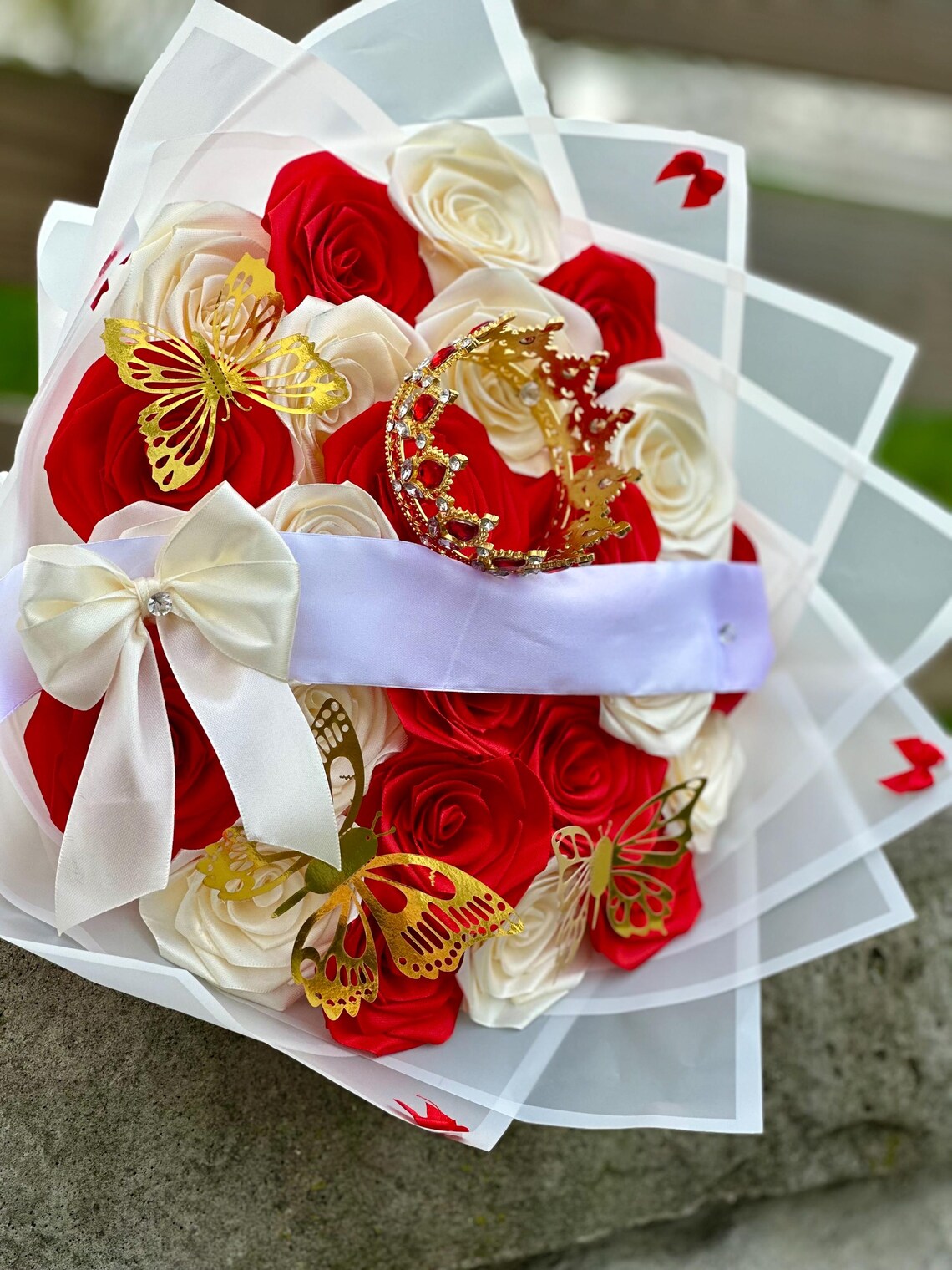 Handmade Ribbon Rose Bouquet – Ramo Buchón, Rosas Eternas, Forever ...