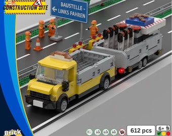 Pickup & Trailer MOC /digital PDF Lego manual instructions for building blocks / MOC-CS04-2025001 / Construction Site /