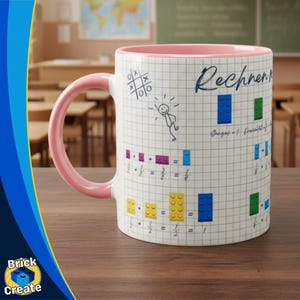 Coffee Mug: Fractions - Math with Building Blocks - A Different Approach to Math - Colorful Ceramic Mug for AFOLs & Nerds - Fun Math Gift - 325ml