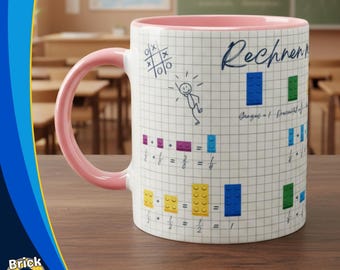Coffee Mug: Fractions - Math with Building Blocks - A Different Approach to Math - Colorful Ceramic Mug for AFOLs & Nerds - Fun Math Gift - 325ml