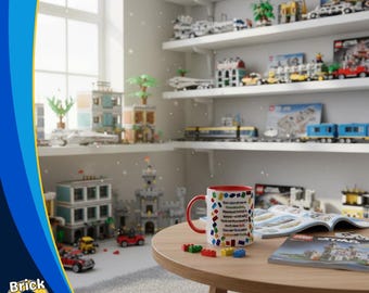 Building Block Mug with Saying | Building Block Gift for AFOL & Creative Fans | Funny Colorful Coffee Mug | 325ml Ceramic Mug, Dishwasher Safe