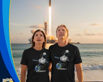 Artemis II T-Shirt – NASA Mission to the Moon – Orion Spaceship Design – Space Gift for Astronaut Fans – Unisex Cotton Space Shirt