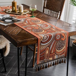 Table Runner, Polyester Geometric Design | 35 x 180 cm Dining Decor