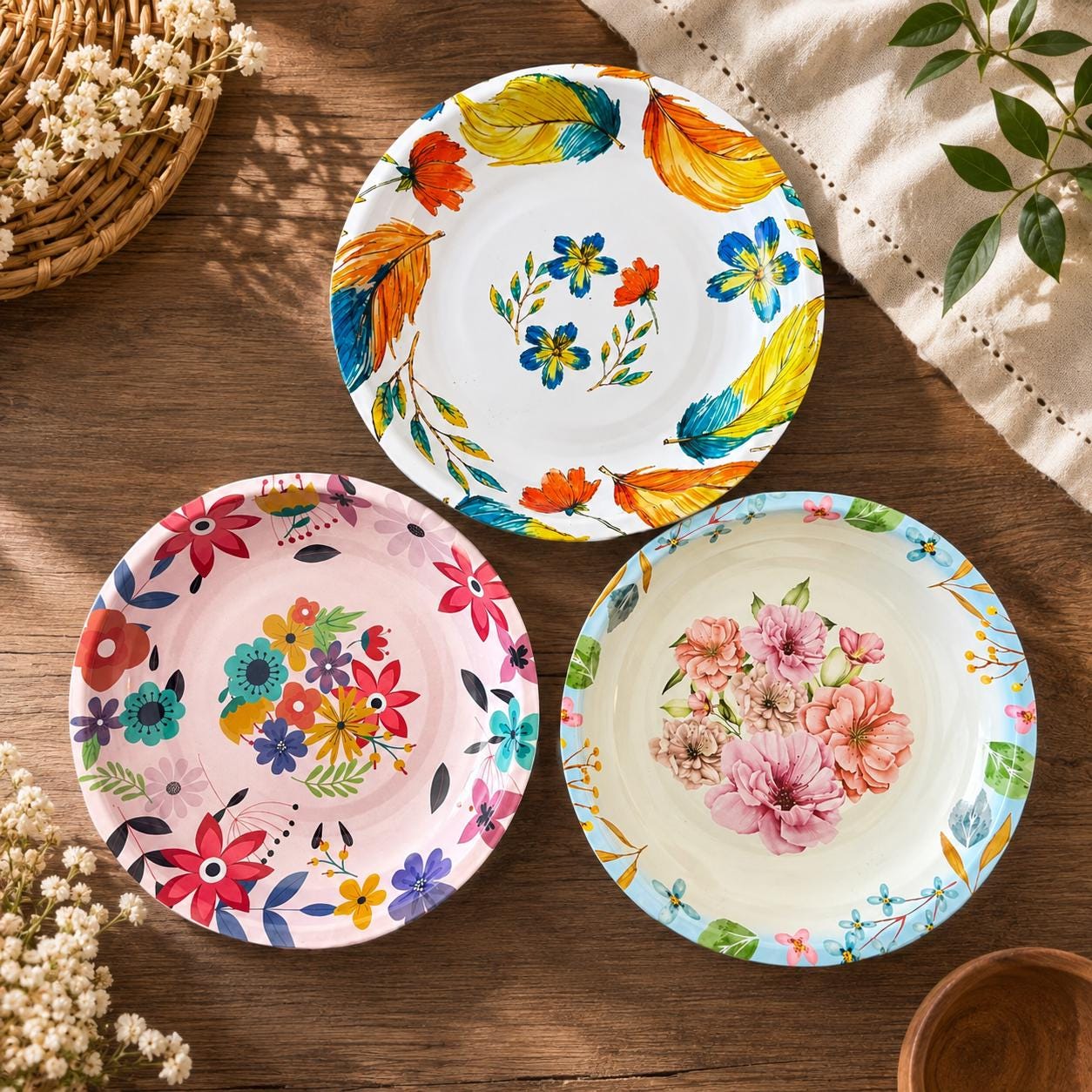 Bunte teller set