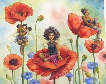 The Poppy Faeries – Fine Art Print