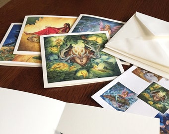 Greeting Card Set - Stationery - Faeries and Fauna