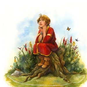 A Thoughtful Young Wizard 8.5 x 11 Print