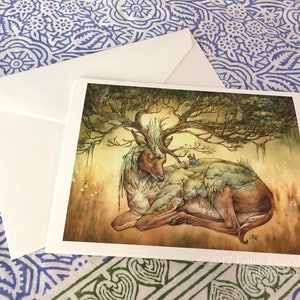 Handmade Blank Greeting Card - In Olden Times