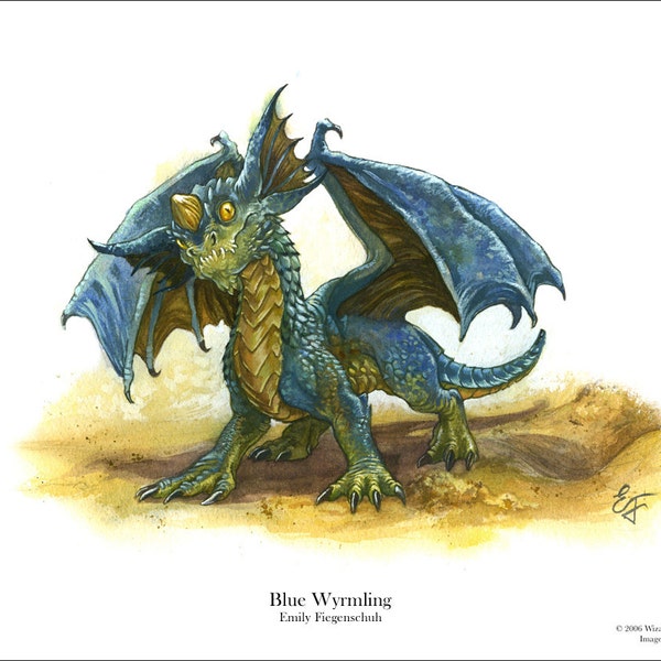 Baby Blue Dragon 8.5 x 11 Print