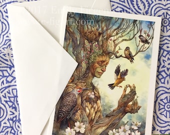 Handmade Blank Greeting Card - Children of the Forest