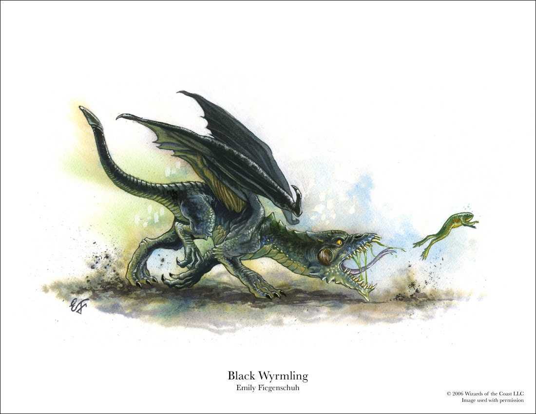 Baby Black Dragon 8.5 X 11 Print - Etsy