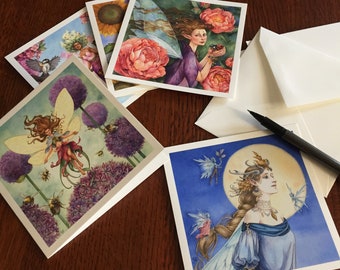 Greeting Card Set - Stationery - Faeries and Flora