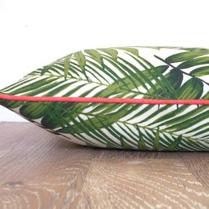 Swaying palm outdoor pillow cover Palm Beach Decor, tropical pillow case summer decoration, palm leaf outdoor cushion, green outdoor pillow