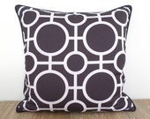 Black outdoor pillow cover 18x18 front porch decor, geometric cushion case black and white decor, modern bench pillow cover