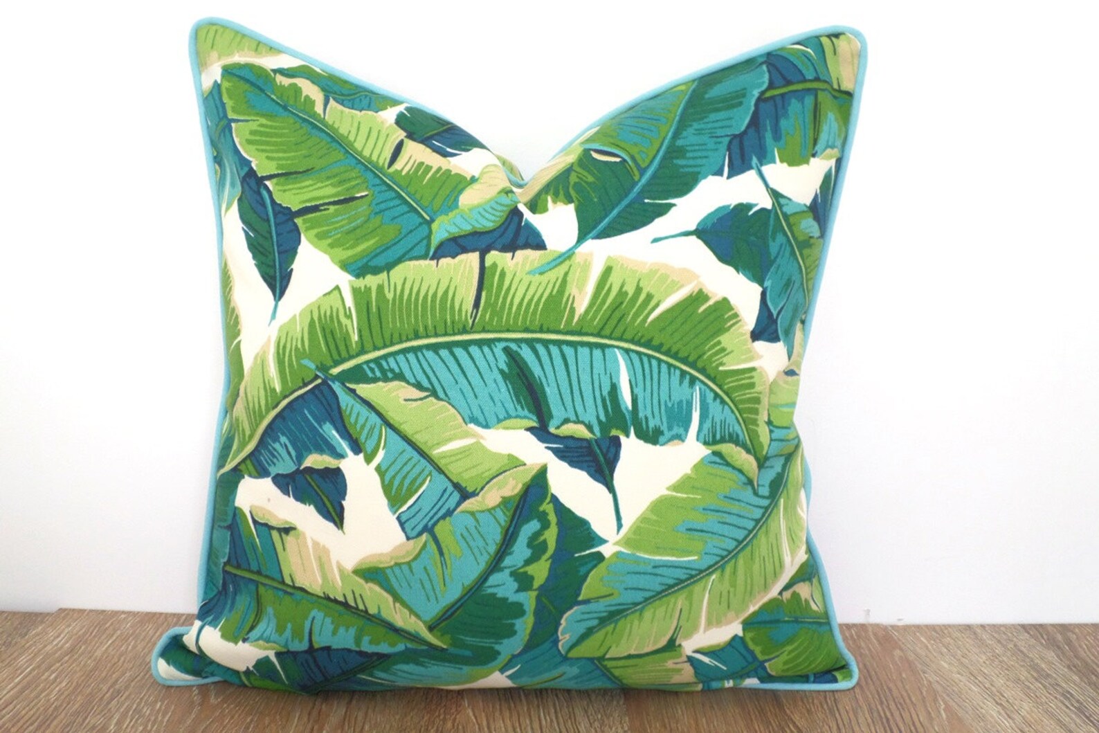 Turquoise outdoor pillow cover green outdoor cushion palm Etsy