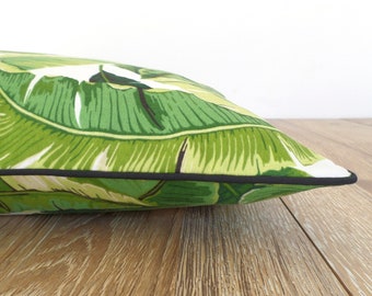 Tropical dog bed cover banana leaf print, green dog duvet case, large palm leaf cushion cover Palm Beach Decor
