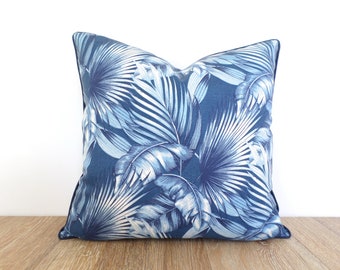 Tropical pillow cover 20x20 for outdoor blue outdoor cushion case Tommy Bahama fabric