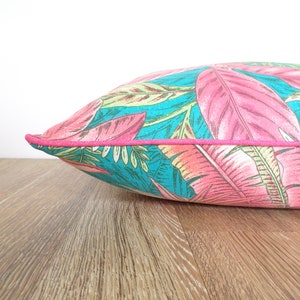 Pink Outdoor Pillow Cover Palm Leaf Print, Tropical Pillow Case Tommy ...